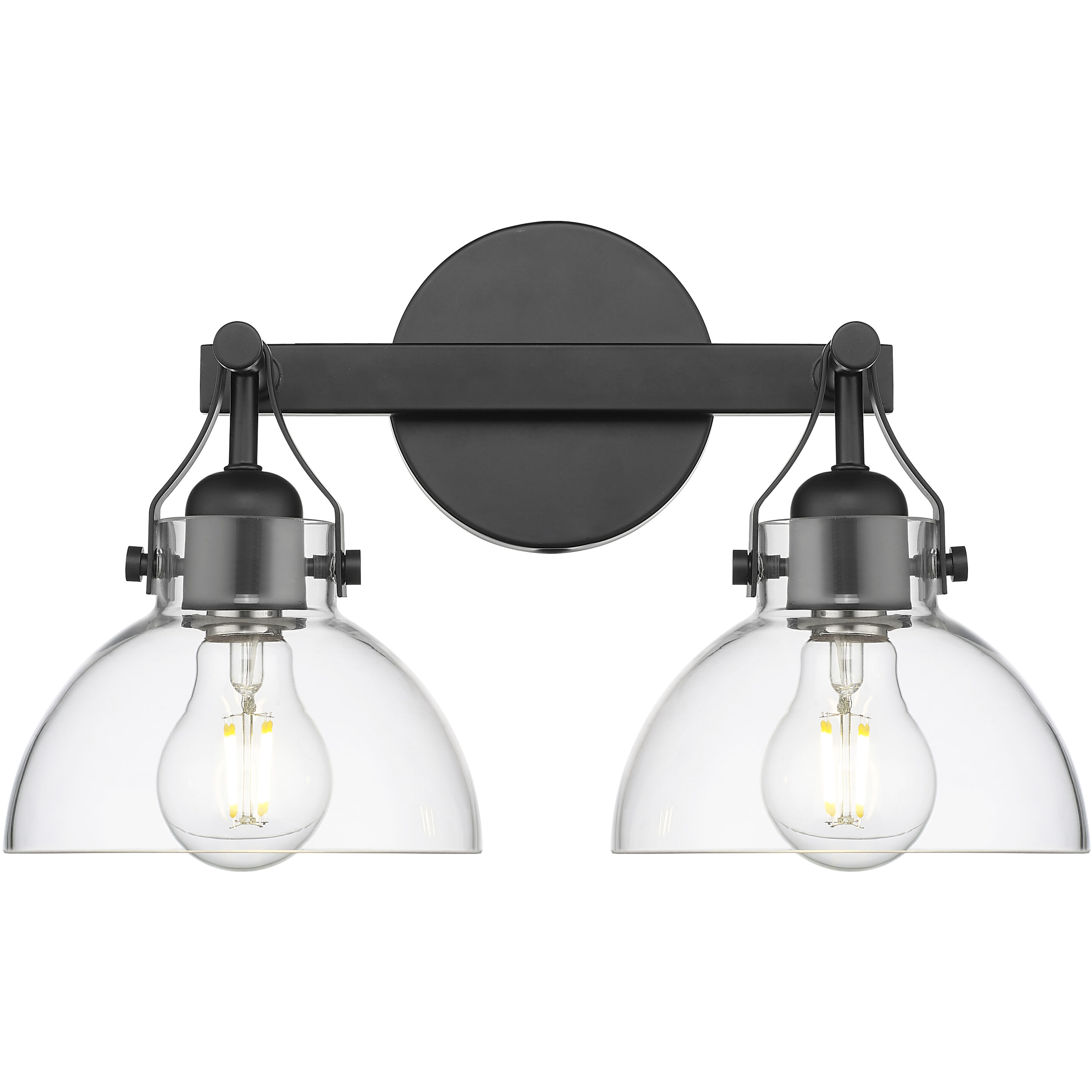 None 2 Light 14.5 inch Matte Black Bathroom Vanity Light Wall Light